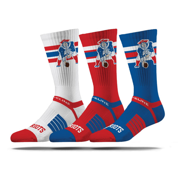 strideline New England Patriots | Premium Knit Crew | NFL Retro 3 Pack | N02651100ML
