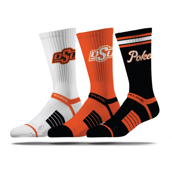 strideline Oklahoma State University | Premium Knit Crew 3 Pack | NCAA 3 Pack G2 | N02505215ML