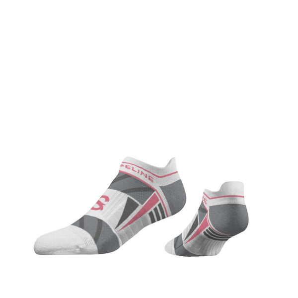 Strideline Performance Ankle Socks Grey | Pink Accent