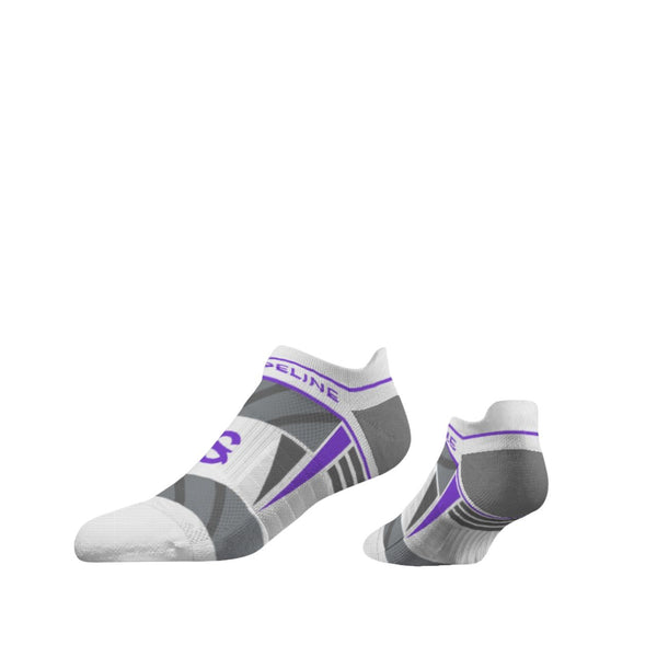 Strideline Performance Ankle Socks Grey | Pink Accent