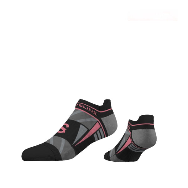 strideline Performance Ankle Socks Grey | Pink Accent