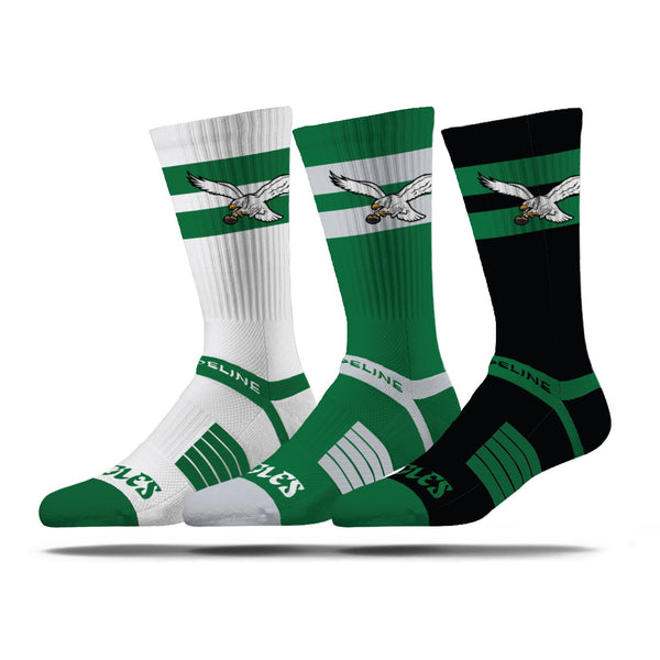 strideline Philadelphia Eagles | Premium Knit Crew | NFL Retro 3 Pack | N02651104ML