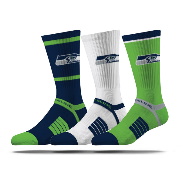 strideline Seattle Seahawks | Premium Knit Crew | NFL 3 Pack Box | N02419011ML
