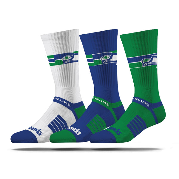 strideline Seattle Seahawks | Premium Knit Crew | NFL Retro 3 Pack | N02651586ML