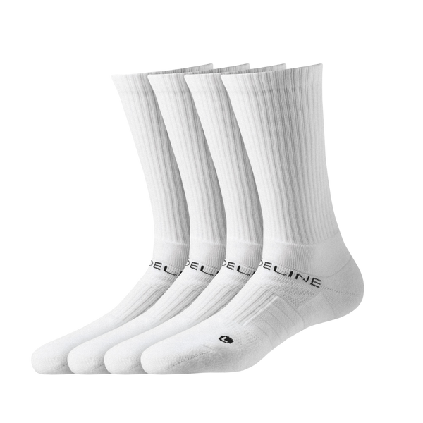 Strideline Combed Cotton | Premium Crew 4-Pack White