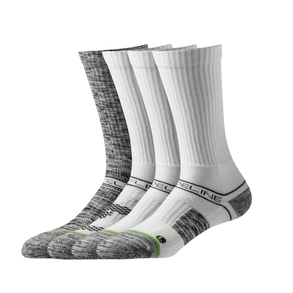 Strideline Eco | Premium Crew 4-Pack Grey