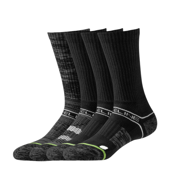 Strideline Eco | Premium Crew 4-Pack Grey