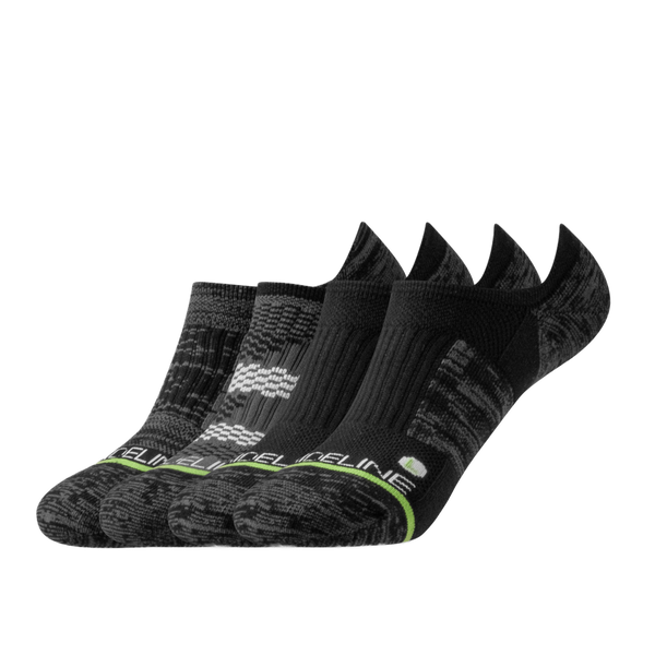 Strideline Eco | Premium No Show 4-Pack Black