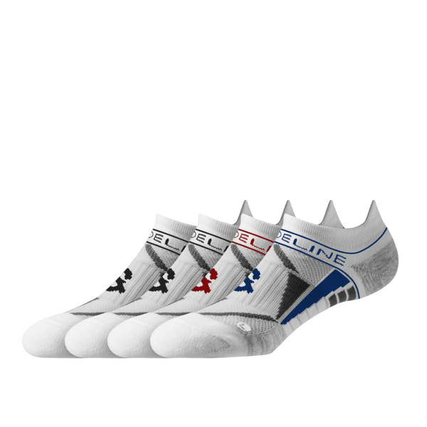 strideline Performance | Premium Ankle 4-Pack White
