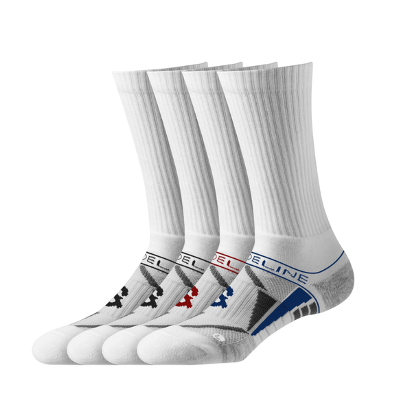 Strideline Performance | Premium Crew 4-Pack Grey