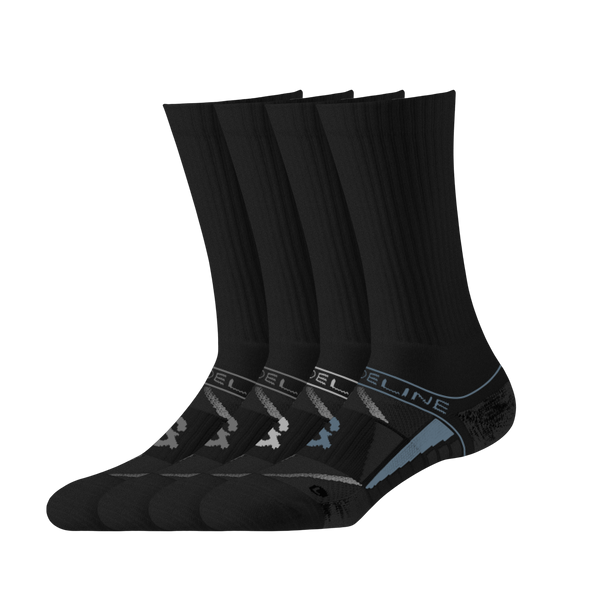 Strideline Performance | Premium Crew 4-Pack Grey