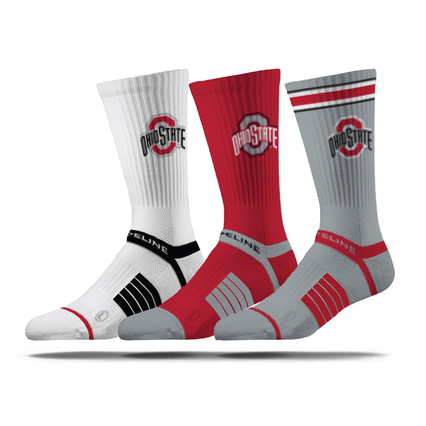strideline The Ohio State University | Premium Knit Crew 3 Pack | NCAA 3 Pack G2 | N02506928ML