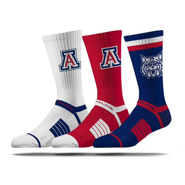 strideline University of Arizona | Premium Knit Crew 3 Pack | NCAA 3 Pack G2 | N02500350ML