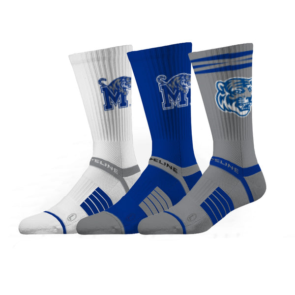 strideline University of Memphis | Premium Knit Crew 3 Pack | NCAA 3 Pack G2 | N02503501ML