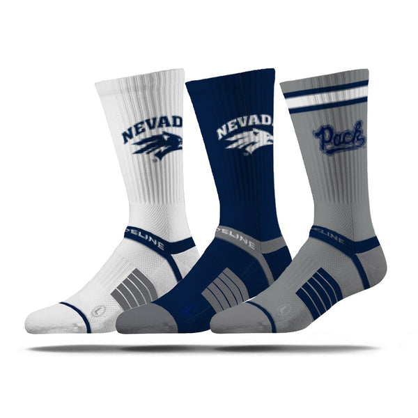 strideline University of Nevada Reno | Premium Knit Crew 3 Pack | NCAA 3 Pack G2 | N02504870ML
