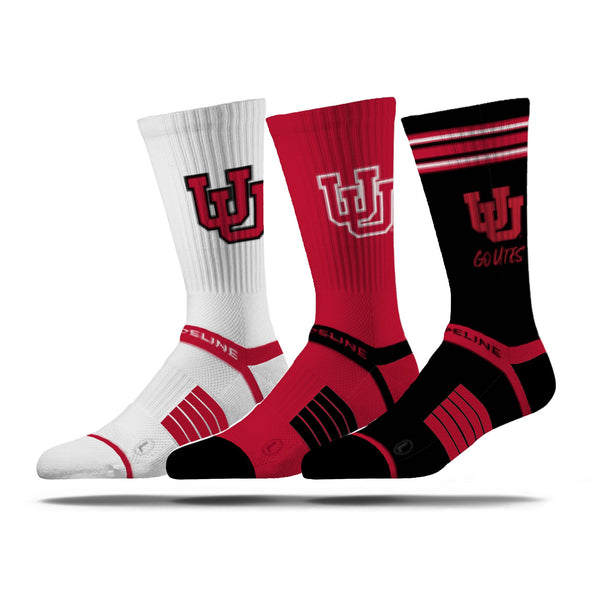 strideline University of Utah | Premium Knit Crew 3 Pack | NCAA 3 Pack G2 | N02506366ML