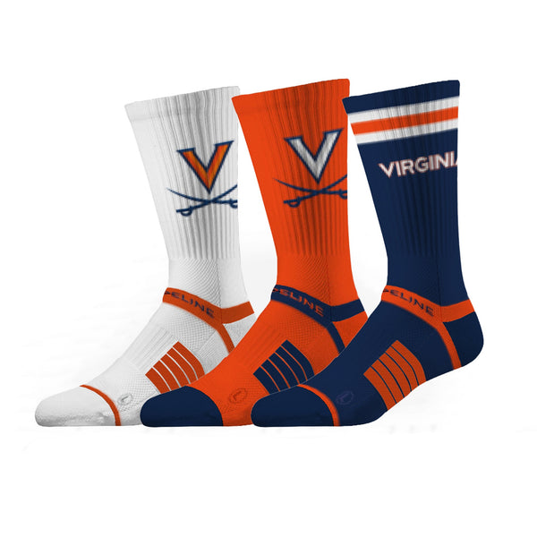 strideline University of Virginia | Premium Knit Crew 3 Pack | NCAA 3 Pack G2 | N02506370ML