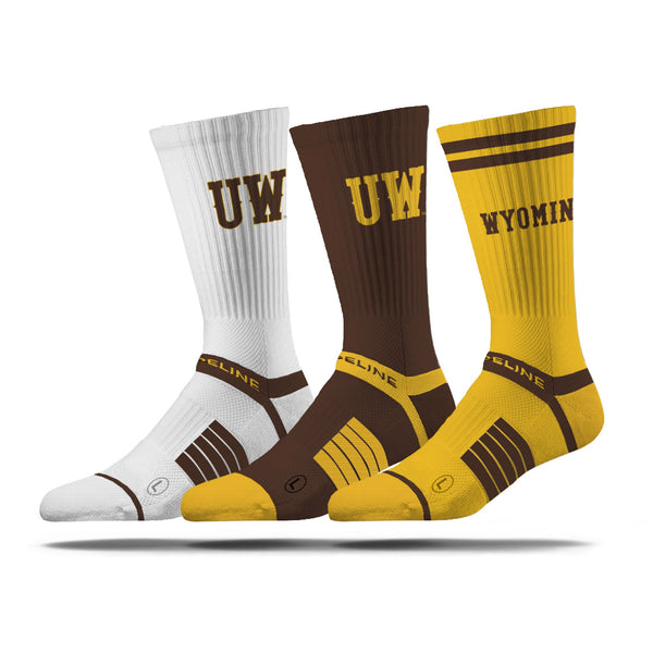 strideline University of Wyoming | Premium Knit Crew 3 Pack | NCAA 3 Pack G2 | N02713421ML