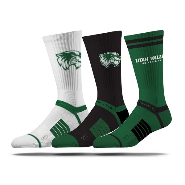 strideline Utah Valley University | Premium Knit Crew 3 Pack | NCAA 3 Pack G2 | N02713525ML