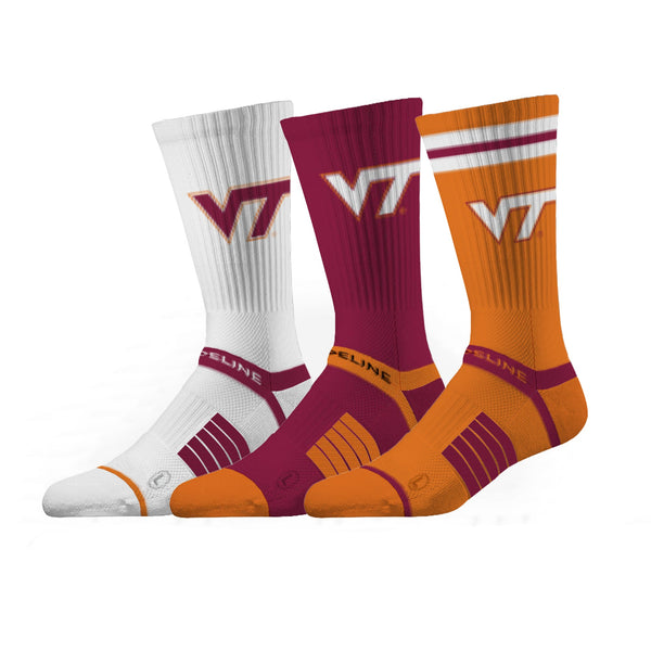 strideline Virginia Tech | Premium Knit Crew 3 Pack | NCAA 3 Pack G2 | N02506780ML