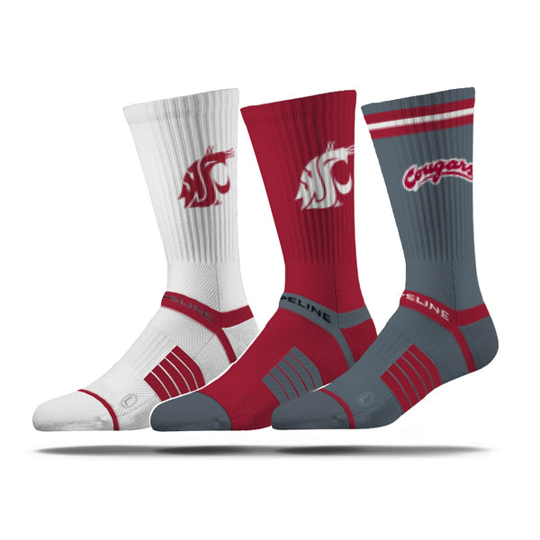 strideline Washington State University | Premium Knit Crew 3 Pack | NCAA 3 Pack G2 | N02506788ML