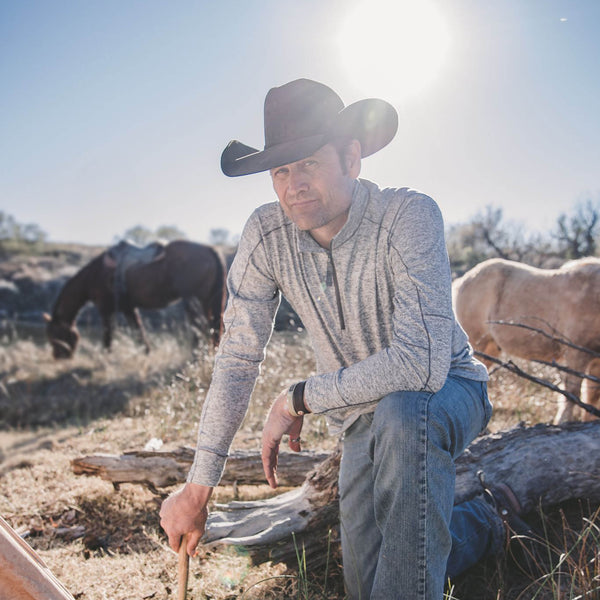 Sts Ranchwear Men's Quarter Zip Pullover - Heather Gray