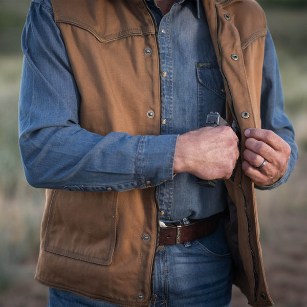 Sts Ranchwear Men's Owen Vest - Brown