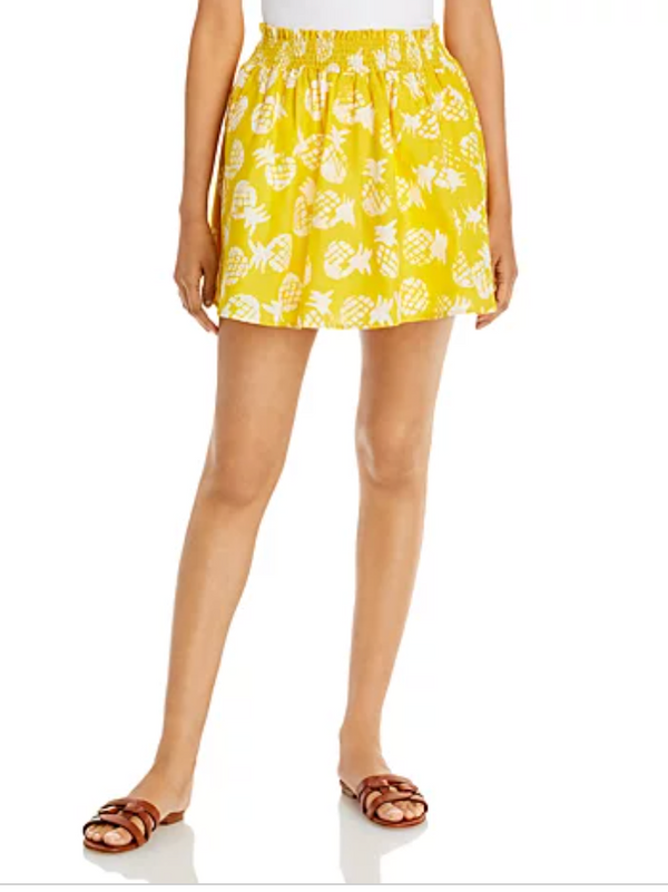studio 189 Aqua x Studio 189: Yellow & White Pineapple Mini Skirt