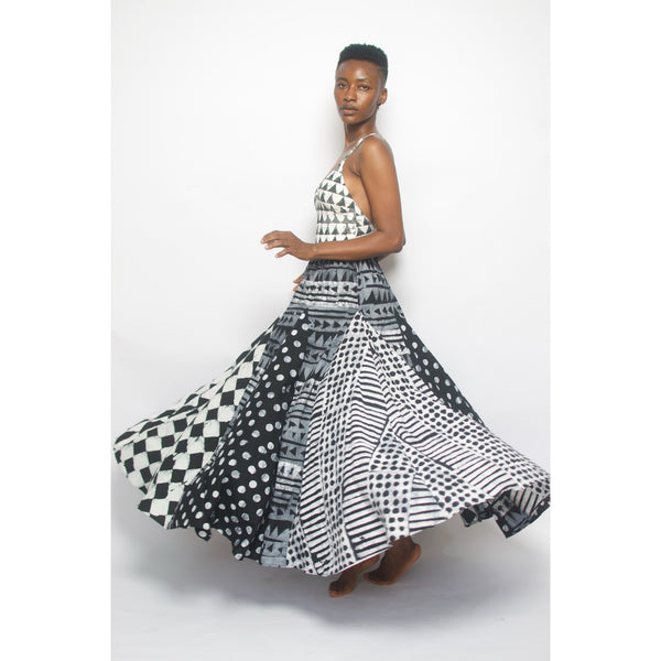 Studio 189 Hand-Batik Cotton Mixed Print Alicia Skirt