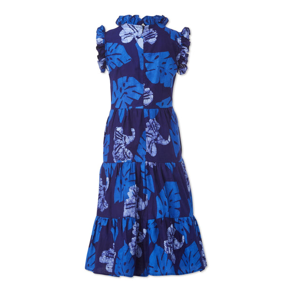 Studio 189 Hand-Batik Cotton Ruffle Sleeveless Dress