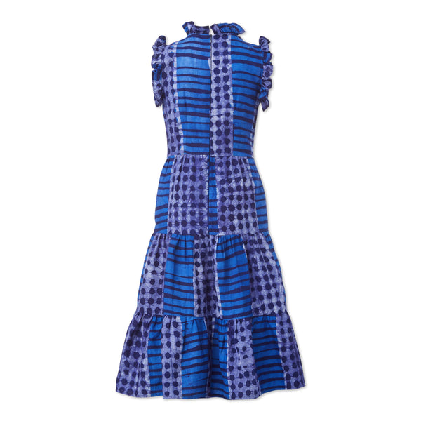 Studio 189 Hand-Batik Cotton Ruffle Sleeveless Dress