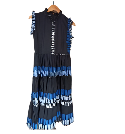 studio 189 Hand-Batik Cotton Ruffle Sleeveless Dress