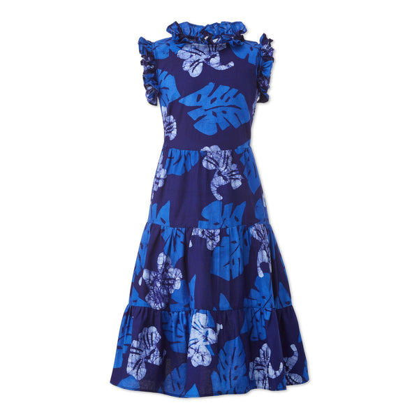 studio 189 Hand-Batik Cotton Ruffle Sleeveless Dress