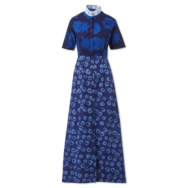 studio 189 Hand-Batik Mixed Print Cotton Shirt Dress