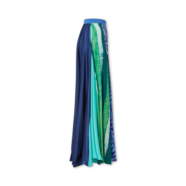 studio 189 Hand-Batik Mixed Print Silk A-Line Long Skirt