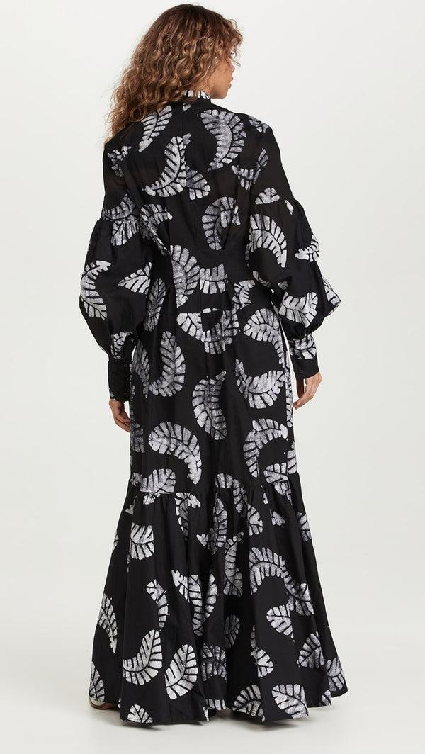 Studio 189 Cotton Maxi Blouson Sleeve Shirt Dress