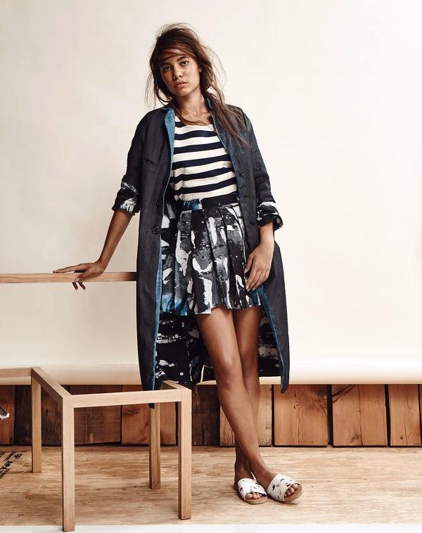 studio 189 Hand-Batik Cotton Fitted Mini Skirt