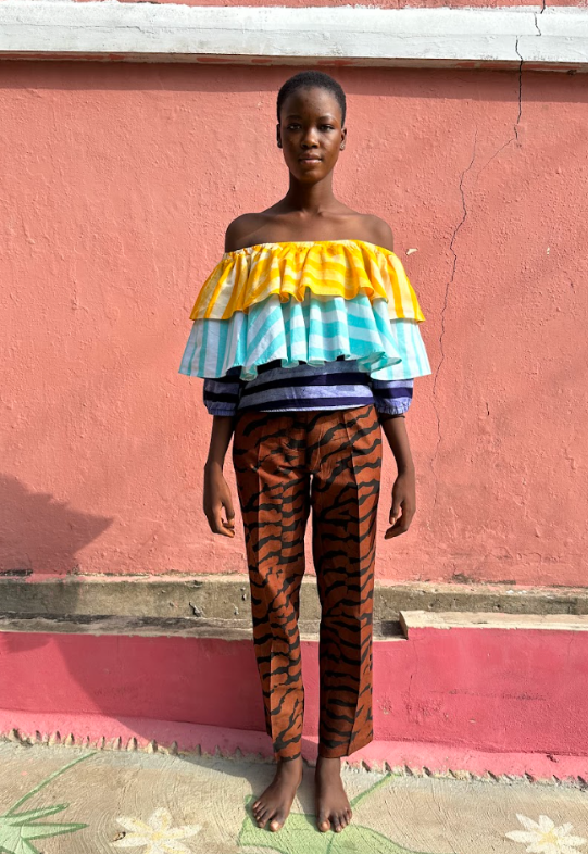 Studio 189 Hand-Batik Double Ruffle Top