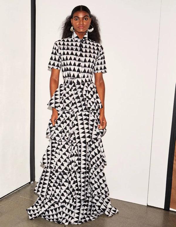 Studio 189 Hand-Batik Tiered Ruffle Long Skirt