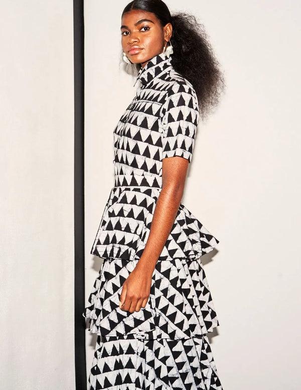 Studio 189 Hand-Batik Tiered Ruffle Long Skirt