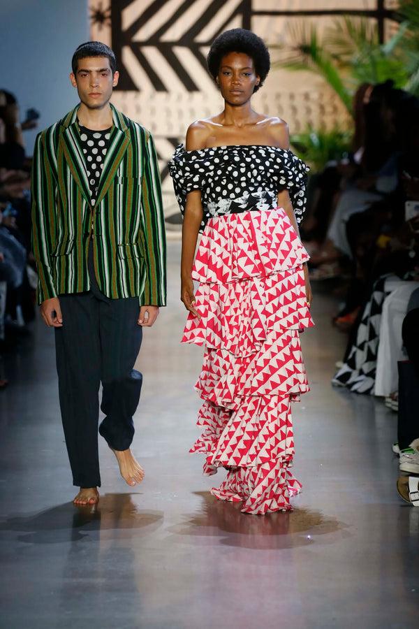 Studio 189 Hand-Batik Tiered Ruffle Long Skirt