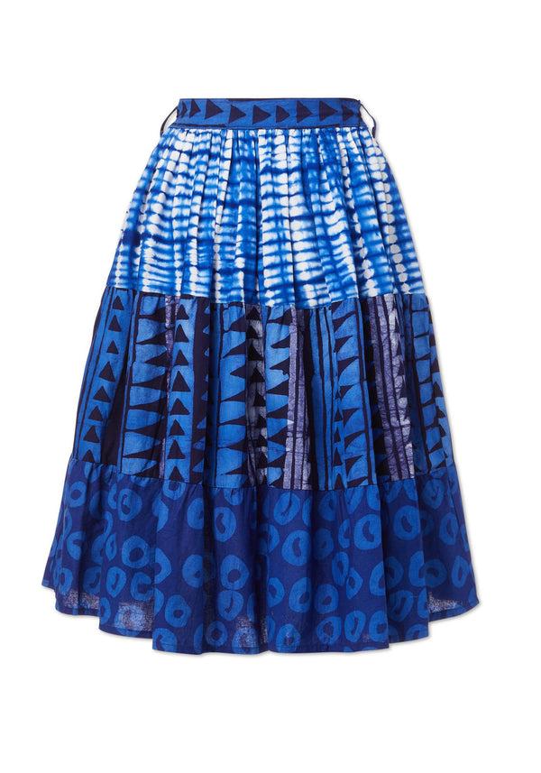 Studio 189 Mixed Print Belted Midi Skirt