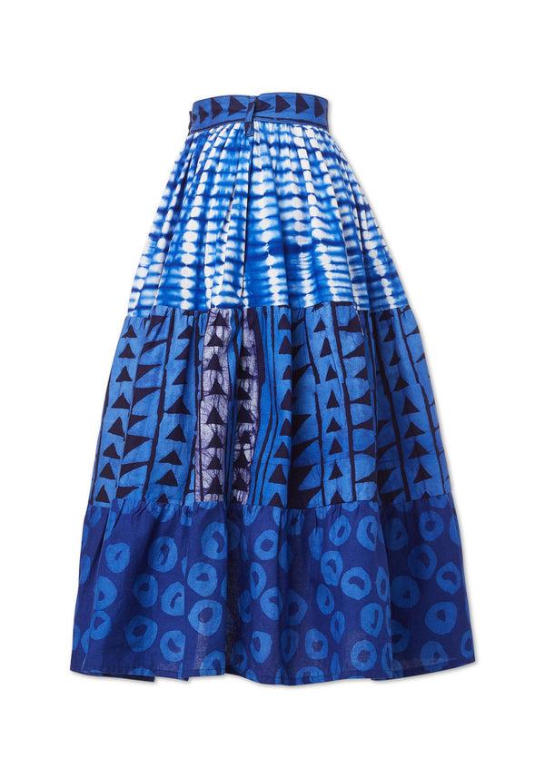 Studio 189 Mixed Print Belted Midi Skirt