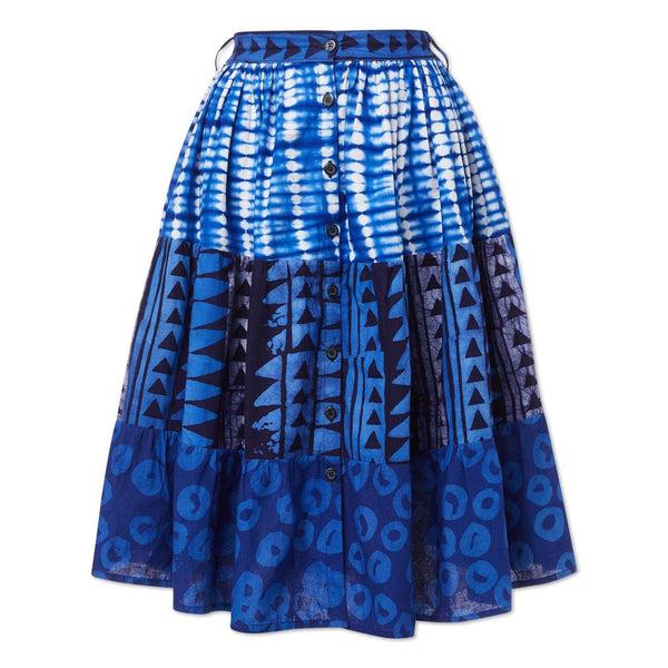 studio 189 Mixed Print Belted Midi Skirt