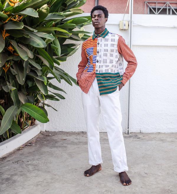 Studio 189 Patchwork Woven Patch-Pocket Jacket