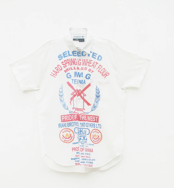 studio 189 Upcycled Cotton Andy Button Down Short Sleeve Shirt