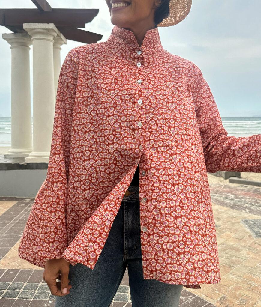 studio 8 Back Pleated Shirt red