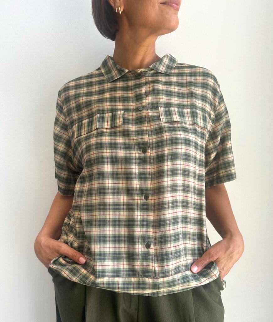 Studio 8 Checks Blouse Olive