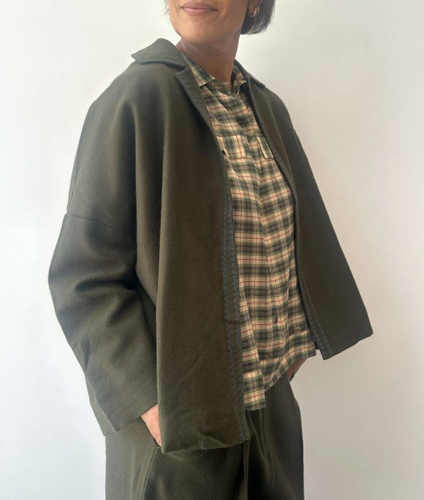 Studio 8 Checks Blouse Olive