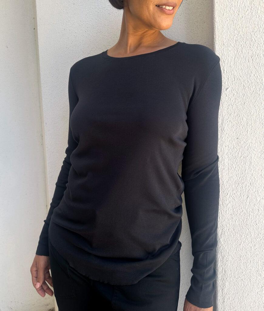 Studio 8 Cotton Rib Tee Natural White Black